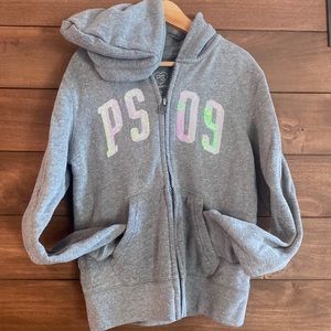 PS Aeropostale girls size 8 Gray zipped hoodie